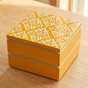 みよし漆器本舗 二段重箱 紀州塗り 6寸 重箱 華もだん シール蓋付（4
