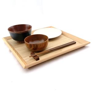 お盆 トレー 木製 校倉 正角盆 ナチュラル ...の詳細画像1