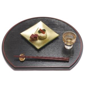 お盆 トレー 滑らない 半月両面膳 36cm ...の詳細画像1
