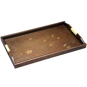 お盆 トレー 木製 長手盆 ケヤキ調 紀州匠 60cm おしゃれ 可愛い