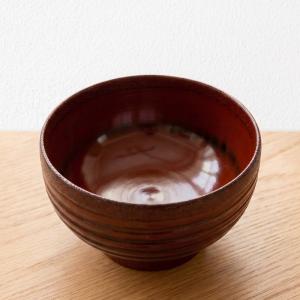 丼 木製 どんぶり ロクロ 布張 根来 漆塗り...の詳細画像3