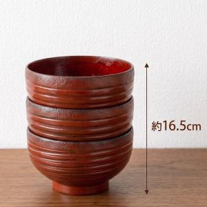 丼 木製 どんぶり ロクロ 布張 根来 漆塗り...の詳細画像4