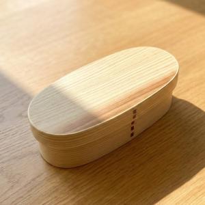 曲げわっぱ 弁当箱 スリム ナチュラル 仕切り...の詳細画像1