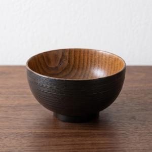 お椀 木製 汁椀 刷毛目 赤・黒 ペア セット...の詳細画像2