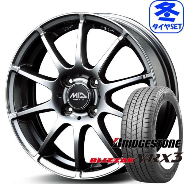 MID WHEELS スタッグ 5.5J +45 &amp; ブリヂストン ブリザック VRX3 165/6...