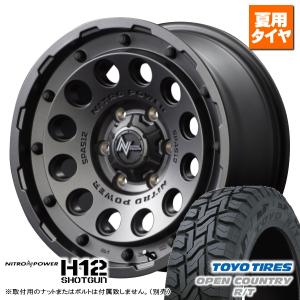 トーヨー オープンカントリー R/T 215/70R16 100Q & NITRO POWER H12 SHOTGUN 16インチ 6.5J +38 6H 139.7P BK 4本セット トヨタ ハイエース 200系｜kit2motojyuku