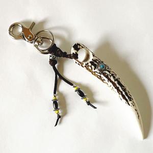 エゾシカの角で作られた 鹿角 キーホルダー 小サイズ KASHI001