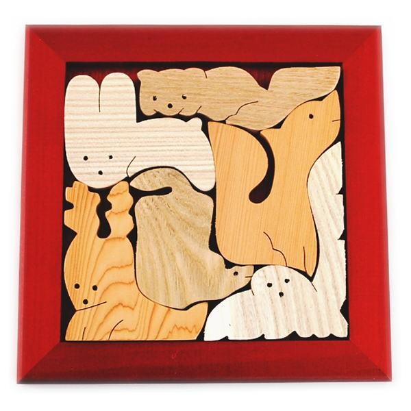 北海道の銘木で作成された 木製 動物 パズル ＮＯ１ 木のおもちゃ 玩具 木 型はめパズル 北海道製...