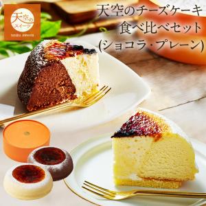 お中元 スイーツ 2022 チーズケーキ 天空のチーズケーキ食べ比べセット (プレーン・ショコラ） 誕生日 人気 お取り寄せスイーツ ギフト 洋菓子｜kitahama-sweets