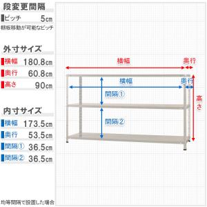 スチールラック 幅180 奥行60 高さ90c...の詳細画像3