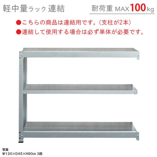 スチールラック　スチール棚　業務用　収納　軽中量ラック100kg　連結　幅90×奥行60×高さ75c...