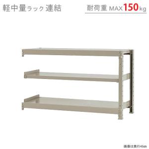 スチールラック　スチール棚　業務用　収納　軽中量ラック150kg　連結　幅120×奥行45×高さ75cm　3段　150kg/段｜kitajimasteel