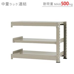 スチールラック　スチール棚　業務用　収納　中量ラック500kg　連結　幅90×奥行60×高さ70cm　3段　500kg/段｜kitajimasteel