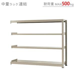 スチールラック　スチール棚　業務用　収納　中量ラック500kg　連結　幅180×奥行75×高さ150cm　4段　500kg/段｜kitajimasteel