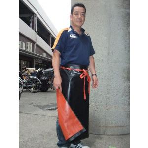 黒ゴム前掛け ニュー軽快胸無し前掛け 5Lサイズ 手貼り総ゴム・ゴム
