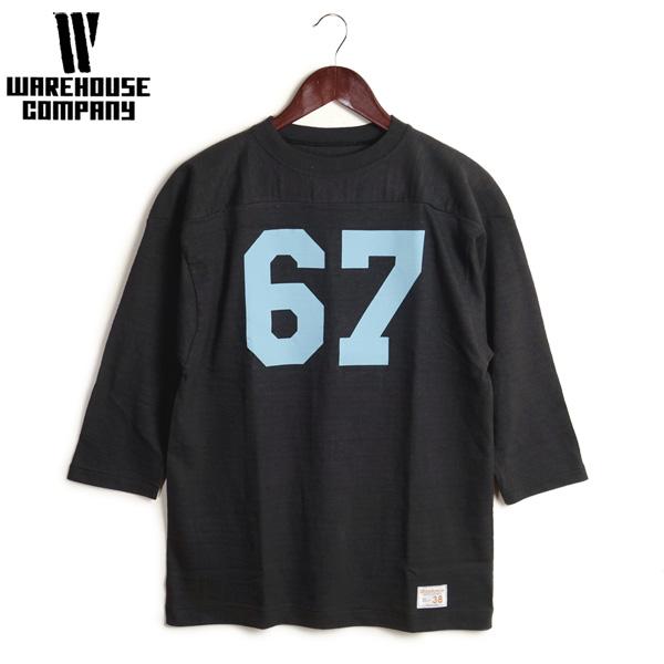 WAREHOUSE ウエアハウス 7分袖 フットボール Ｔシャツ “NO.67” Lot.4063