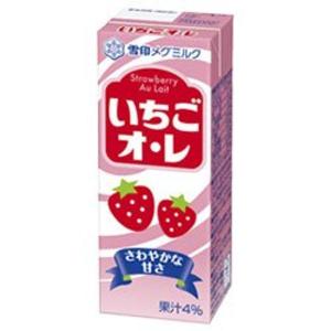 雪印メグミルク 雪印メグミルク いちごオ・レ 200ml 紙パック × 24本 乳飲料 、乳酸菌飲料の商品画像