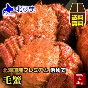 毛ガニ 4.0kg 箱入り（500g×8）｜kitauma