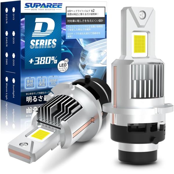 SUPAREE PRO D2S D2R 共通 LED ヘッドライト 純正HID キャンセラー内蔵 爆...