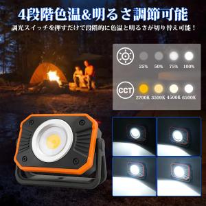 SUPAREE LED投光器 作業灯 充電式 COB ledライト 4段階調光 充電式投光器 マグネット 防水 小型軽量 防災 PSE認証