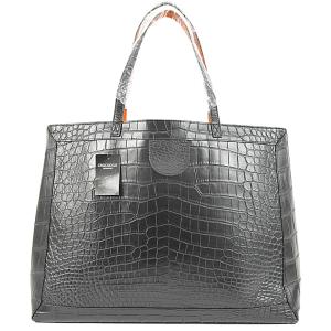 マウロ ゴヴェルナ リアル マットクロコダイル ハンドバッグ トート