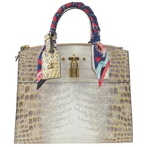 ルイ・ヴィトン 美品 超豪華 希少 サハラ クロコダイル アリゲーター シティスティーマー PM トートバッグ G金具 LOUIS VUITTON　