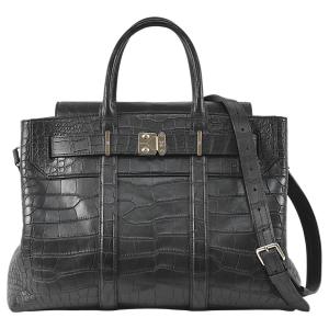 ルイ・ヴィトン 美品 希少 豪華 クロコダイル アリゲーター素材 ジョルジュ・トート MM メンズ 2wayトートバッグ 黒 LOUIS VUITTON