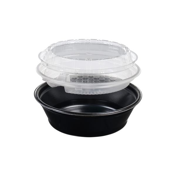 【浅本体 浅フタ】DLV 麺20黒W(58) 中皿 嵌合蓋セット 400セット