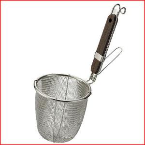 麺の湯切り うどんてぼ Φ13.8×深13cm 底平 針金フック 18-8ステンレス