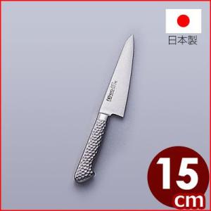 源正舟 骨スキ包丁 角型 片刃 150mm 全鋼 共口金付 朱丹柄