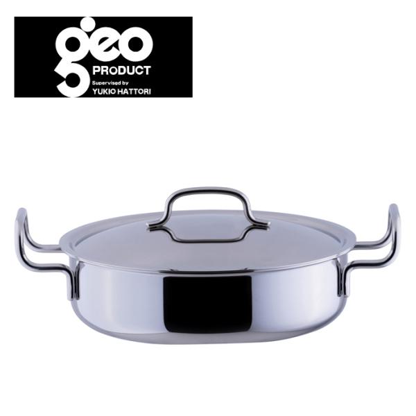 宮崎製作所 ジオ プロダクト GEO ジオ 浅型 両手鍋 25cm GEO-25S ステンレス 鍋 ...