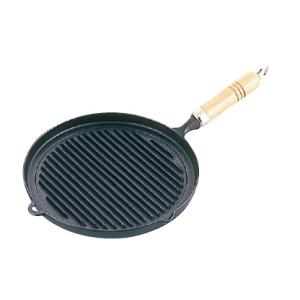 岩鋳南部鉄木柄グリルパン24cm（23-029）