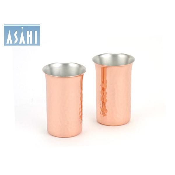 ASAHI/アサヒ　食楽工房 純銅鎚目一口ビール 2PSセット 【ペアセット/純銅製/銅カップ】（C...