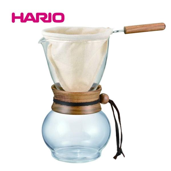 HARIO ハリオ ネルドリップ ポット ウッドネック 耐熱ガラス 天然木 3~4杯用 DPW-3