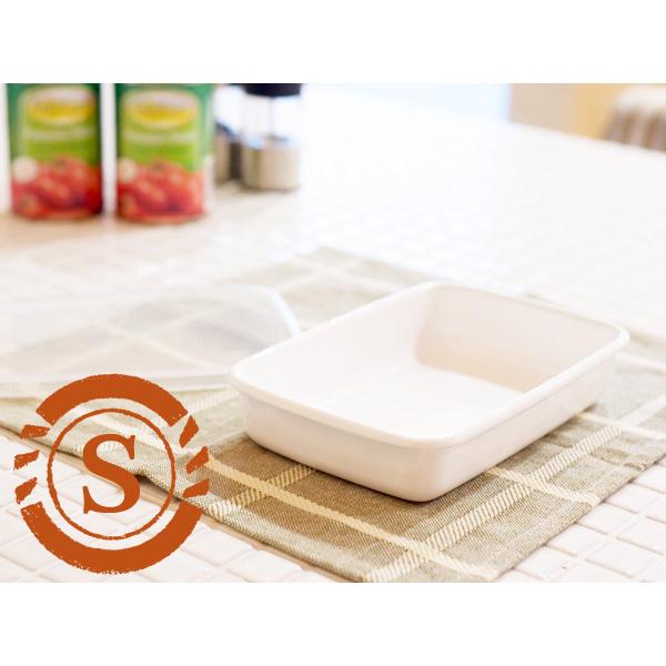 野田琺瑯 保存容器 レクタングル浅型 S ホワイトシリーズ シール蓋付 WRA-S 日本製