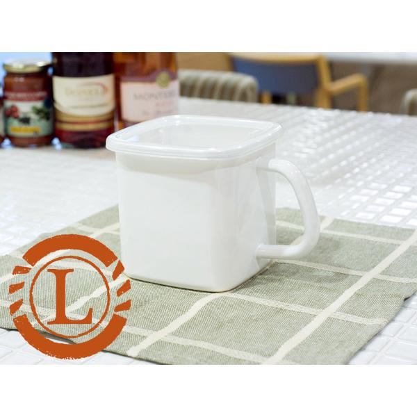 野田ホーロー 持ち手付 ストッカー角型 L シール蓋付 MS-12K ホーロー容器 日本製 ホワイト...