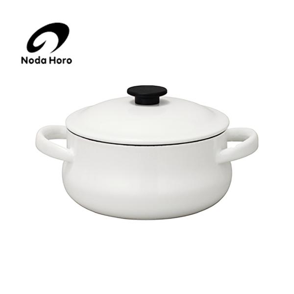 野田琺瑯 琺瑯 両手鍋 ルーク キャセロール 21cm IH対応 ホワイト LK-21T 日本製