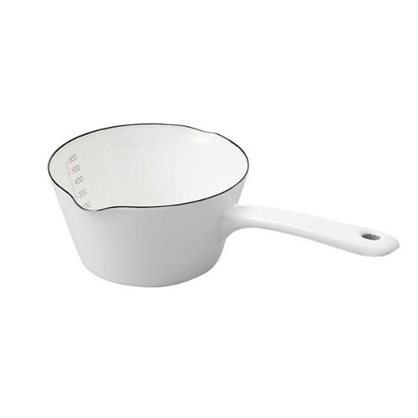 富士ホーロー　NEIGE/ネイジュ　14cm(0.7L)ミルクパン(目安目盛り付)（N-14M）