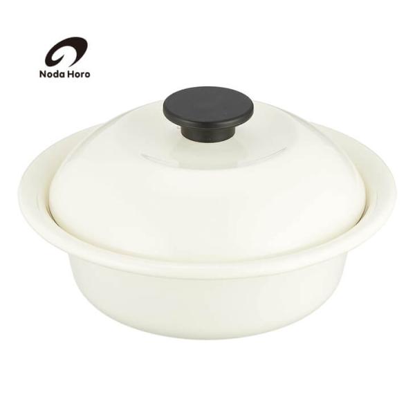 野田琺瑯 ココナベ 個々鍋 大 乳白 KO-21MW 日本製 国産品 琺瑯 ホーロー ここなべ 白 ...