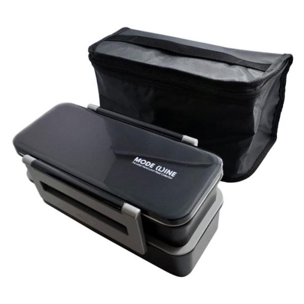 スケーター バッグツキ デカ2段 ランチボックス モードライン お弁当 袋 大きい 大容量 大人 黒...