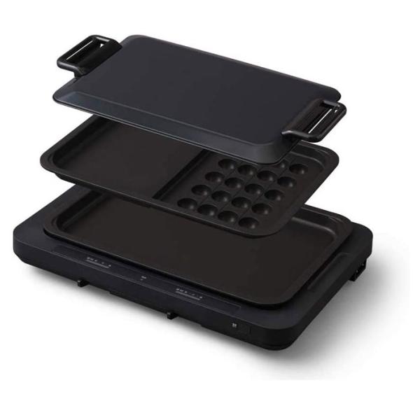 アイリスオーヤマ ホットプレート 左右温度調整 2枚 ブラック WHP-012-B