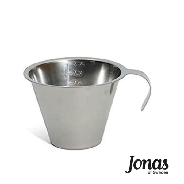 リンデンヨナス 計量カップ 250ml オールステンレス 目盛付き オープンハンドル LINDEN ...