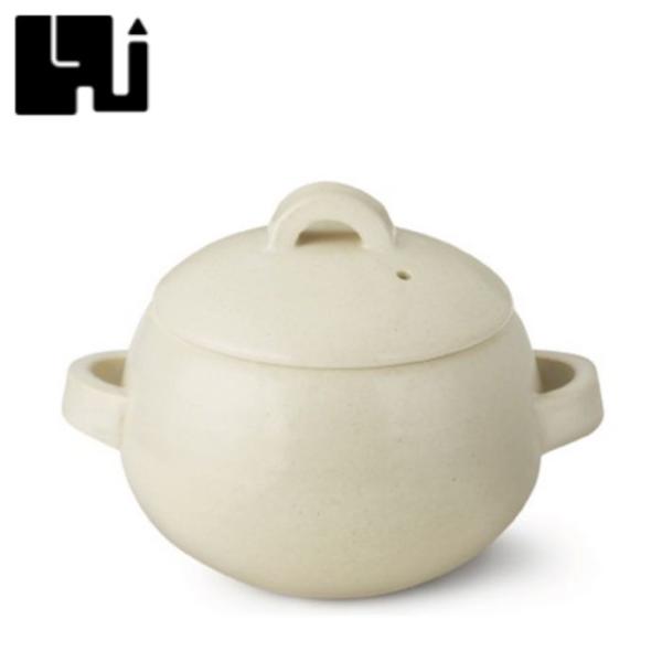 エヌ・エレファント ＆NE ごはん鍋3合炊き しゃもじ付 NMT-065-WH 萬古焼土鍋 炊飯器　...