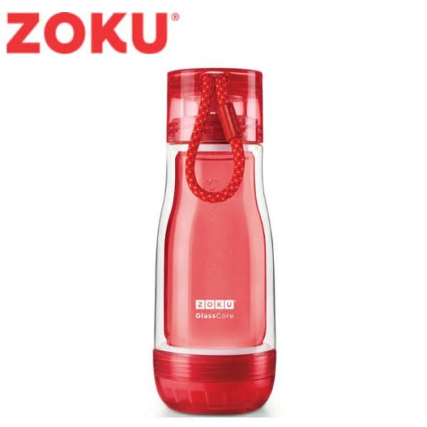 ZOKU コアボトル 355ml レッド 39462 赤　水筒　ガラス　グラス　アウトドア　ドリンク...