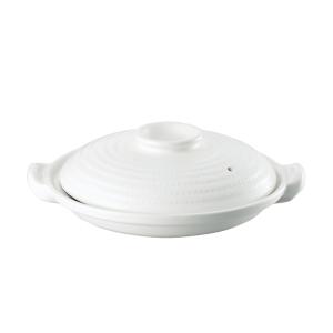 耐熱素焼浅型土鍋 白塗 26cm
