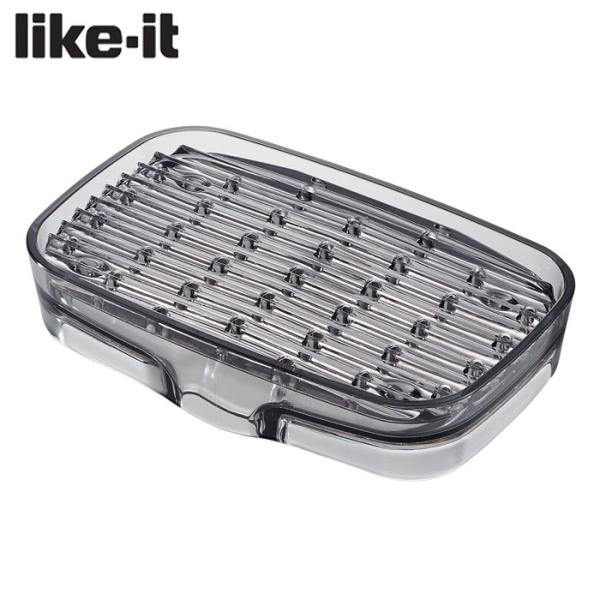 ライクイット 水が切れる シンクキャディ グレー 【 Like-it 石けん置き ソープトレー スポ...