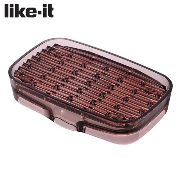 ライクイット 水が切れる シンクキャディ ライラック 【 Like-it 石けん置き ソープトレー ...