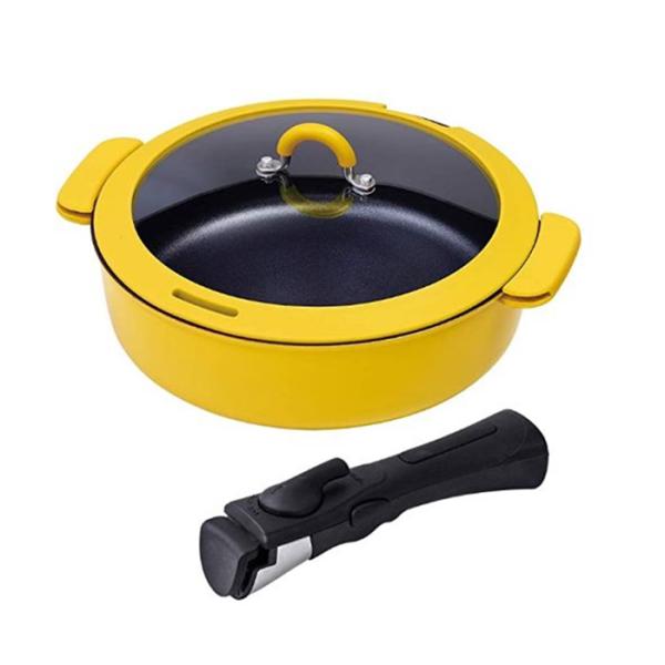 ToMay IH 2WAY フライパン 鍋 お鍋 両手鍋 卓上 マルチパン 24cm イエロー RB...