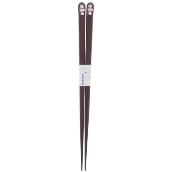 【メール便14本まで対応可能】イシダ お箸 金座 もみじ エンジ 20.5cm 10116