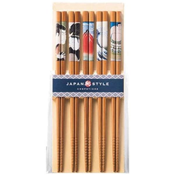 浮世絵 箸 5本 セット イシダ お箸 箸セット 5膳 天然木 木製 日本製 日本 JAPAN 客用...